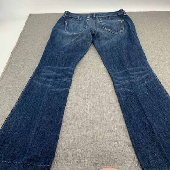 Old Navy Ultra Low Rise Slim Boot Jeans‎ 100% Cotton Size 6 Distressed Button - Picture 10 of 15